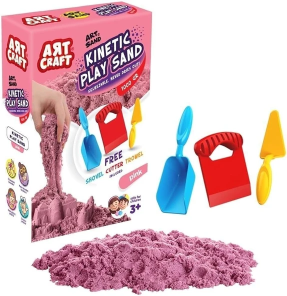 Dede Aksesuarli Pembe Kinetik Oyun Kumu 1000 Gr, 03693 ürün görseli 1