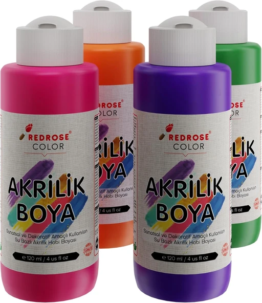 Red Ara Renkler Akrilik Boya 4'Lü Set 4X120 Ml ürün görseli 1