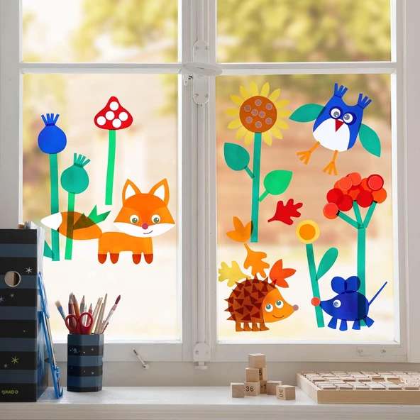 Bastelset - Fensterbild Hallo, Waldtiere! ürün görseli 1