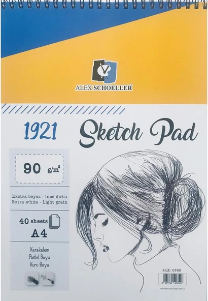 Alex Schoeller A4 90 Gr Spr Sketchpad 40.Li Defter Alx-0526 ürün görseli 1