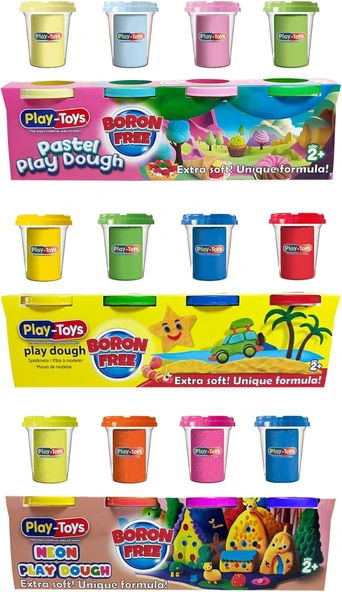 Playtoys Neon+Kokulu+Pastel Oyun Hamuru 3X4X100 Gr ürün görseli 1