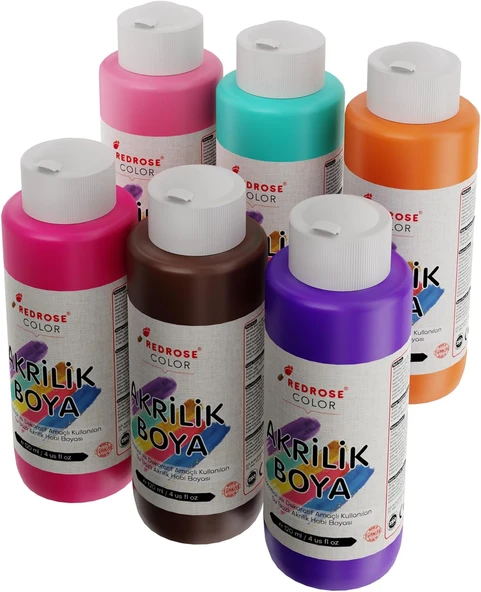Red Tamamlayıcı Renkler Akrilik Boya 6'Lı Set 6X120 Ml ürün görseli 1