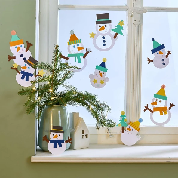 Bastelset - Fensterbild Schneemänner ürün görseli 1