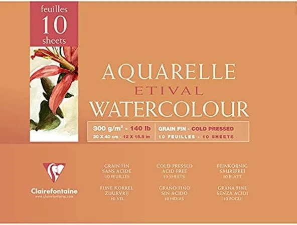 Clairefontaine Aquarelle Yapışkan Kenarlı Defter, 240X320 Mm ürün görseli 1