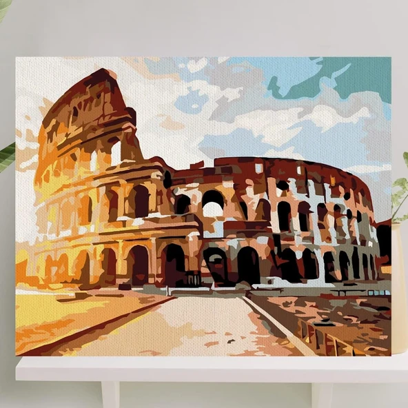 Palmiye Hobi Sanat Sayılarla Boyama Tuval Seti Fırça Boya Dahil (Çıtalı) 40X50 Cm - Roma ürün görseli 1