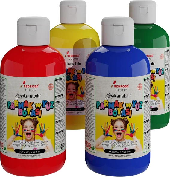 Red Ana Renkler Parmak Boyası 4'Lü Set 4X250 Gr ürün görseli 1