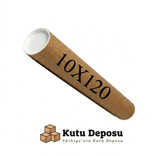 10x120 cm Kapaklı Silindir Postüp Rulo Gönderi Kutusu (5 ADET) ürün görseli 1