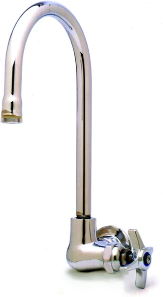 T&S Brass B-0310 Tek Kiler Bataryası, Duvara Monte, Sert Kaz Boyu, Dört Kollu Kol, 1/2-İnç Npt Dişi Giriş ürün görseli 1