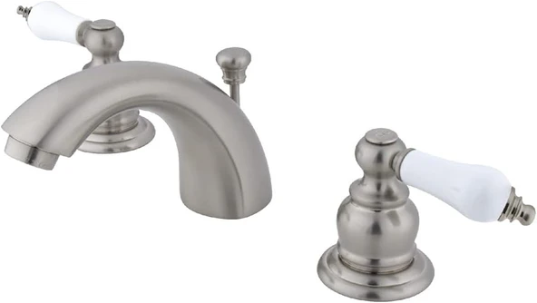 Brass Kb948B Viktorya Mini Yayılmış Lavabo Musluğu, Fırçalanmış Nikel ürün görseli 1