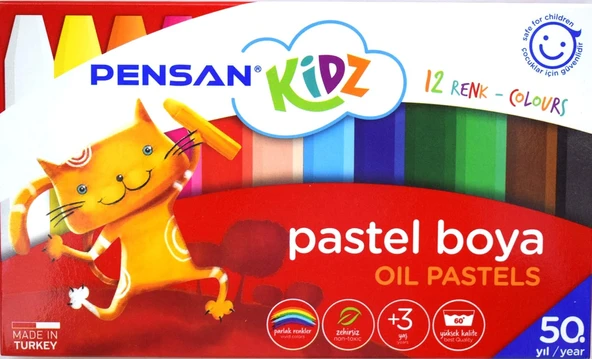 Pensan Kidz Pastel Boya 12 Renk - Pe98060Pb12R ürün görseli 1