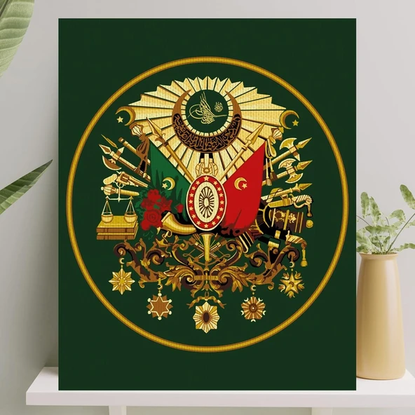 Sayılarla Boyama Tuval Seti Fırça Boya Dahil (Çıtalı) 40X50 Cm - Osmanlı Tuğrası ürün görseli 1
