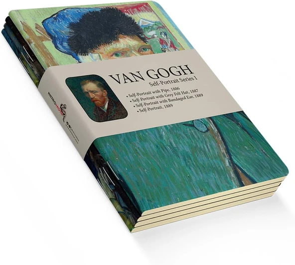 Retronote Van Gogh 4'Lü Defter Seti 4, Self-Portrait Series I, Çizgisiz, 48 Sayfa, 10.5X14Cm ürün görseli 1