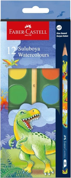 Faber-Castell Dino Büyük Boy Suluboya 12'Li& 1 Kurşun Kalem ürün görseli 1