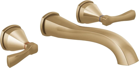 Musluk Stryke Duvara Monte Banyo Bataryası Altın, Duvara Monte Musluk Banyo, Duvar Muslukları Banyo Lavabosu, Altın Banyo Bataryası, Lumicoat Şampanya Bronz T3576Lf-Cz-Pr-Wl (Vana Dahil Değildi ürün görseli 1
