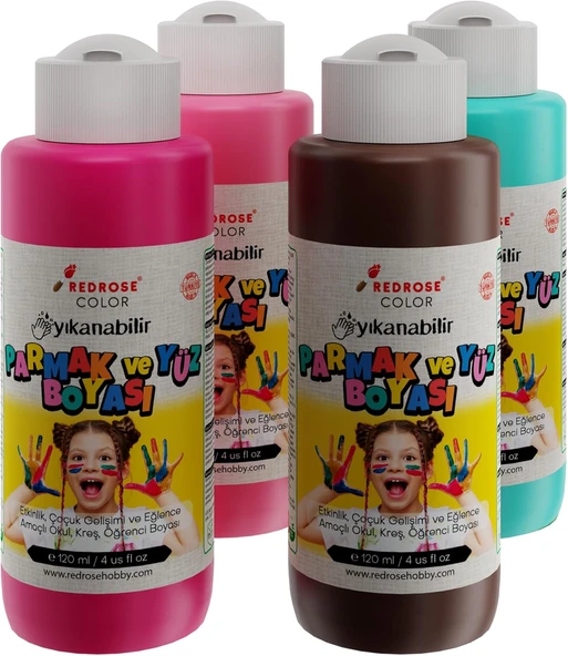 Tamamlayıcı Renkler Parmak Boyası 4'Lü Set 4X120Ml ürün görseli 1