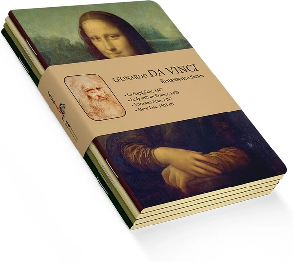 Retronote Da Vinci 4'Lü Defter Seti, Renaissance Series, Çizgisiz, 48 Sayfa, 10.5X14Cm ürün görseli 1