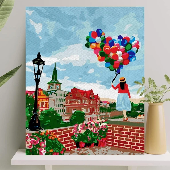 Palmiye Hobi Sanat Sayılarla Boyama Tuval Seti Fırça Boya Dahil (Çıtalı) 40X50 Cm - Galata ürün görseli 1