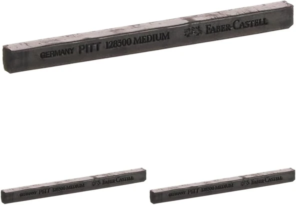 Faber-Castell Pitt Monochrome Eskiz Pastel Siyah Orta Sert 3Lü Paket ürün görseli 1