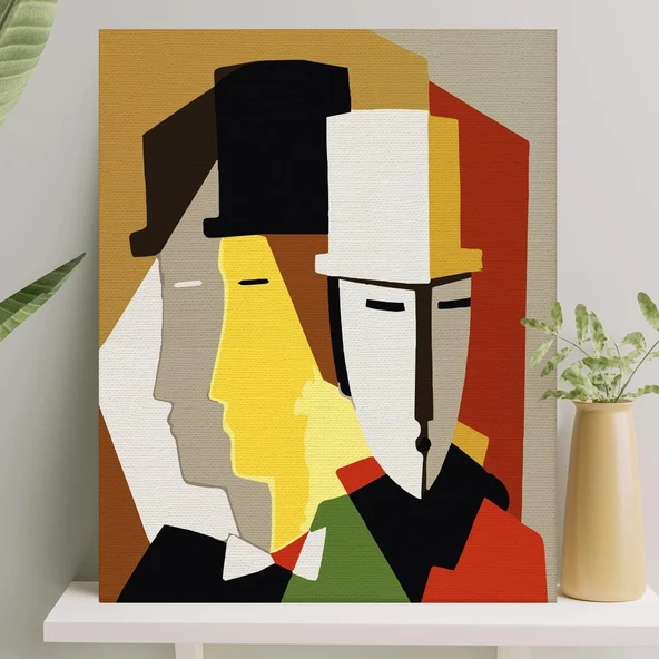 Palmiye Hobi Sanat Sayılarla Boyama Tuval Seti Fırça Boya Dahil (Çıtalı) 40X50 Cm - Üç Adam ürün görseli 1