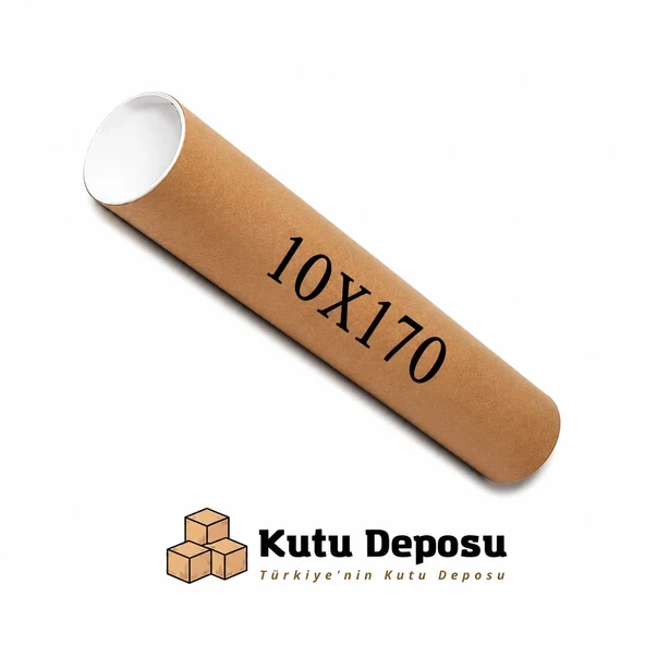 10x170 cm Kapaklı Silindir Postüp Rulo Gönderi Kutusu (5 ADET) ürün görseli 1