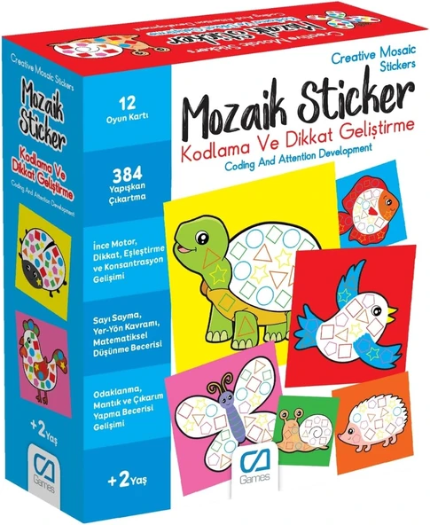 Ca Games Mozaik Sticker 2+ Yaş Çocuklar Için Eğitici Kodlama Dikkat Geliştirme Etkinlik Oyunu, Sm-Ca-Oyun-Mozaiksticker-5267 ürün görseli 1