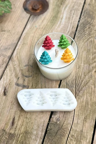 Rufus 3D Çam Ağacı Mini Dörtlü Mum Kalıbı (Silikon) ürün görseli 1