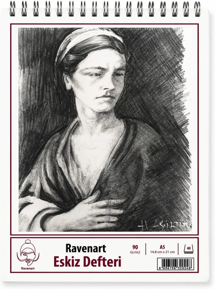 Ravenart Eskiz Defteri, A5, 90 Gr, 40 Yaprak, Ivory Kağıt, Metal Spiral ürün görseli 1