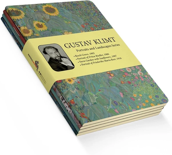 Retronote Gustav Klimt 4'Lü Defter Seti 2, Portraits And Landscapes Series, Çizgisiz, 64 Sayfa, 10.5X14Cm ürün görseli 1