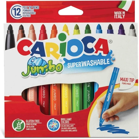 Carioca Süper12'Li Yıkanabilir Keçeli Boya Kalemi 40569 ürün görseli 1