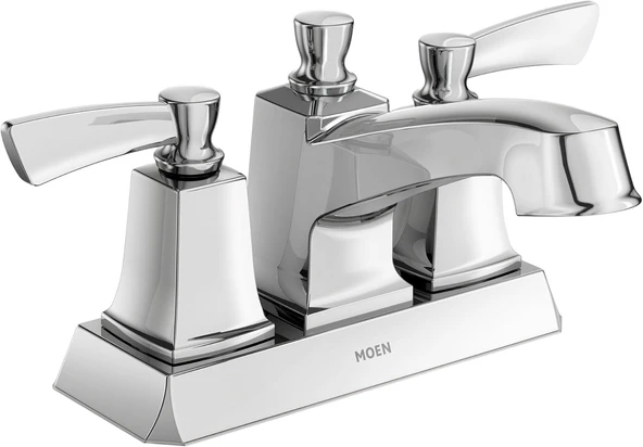 Moen Ws84922 Conway İki Saplı Orta Set Drenaj Montajlı Banyo Musluğu, Krom ürün görseli 1