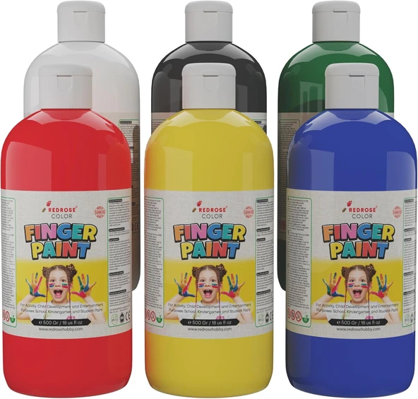 Ana Renkler Parmak Boyası 6'Lı Set 6X500Gr ürün görseli 1