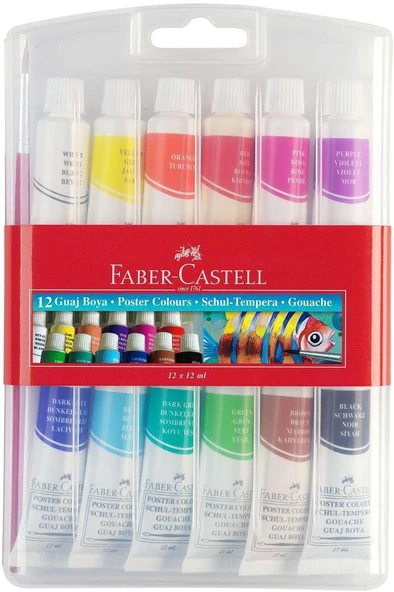 Faber-Castell Tüp Guaj Boya 12 Renk - 5170121011 ürün görseli 1