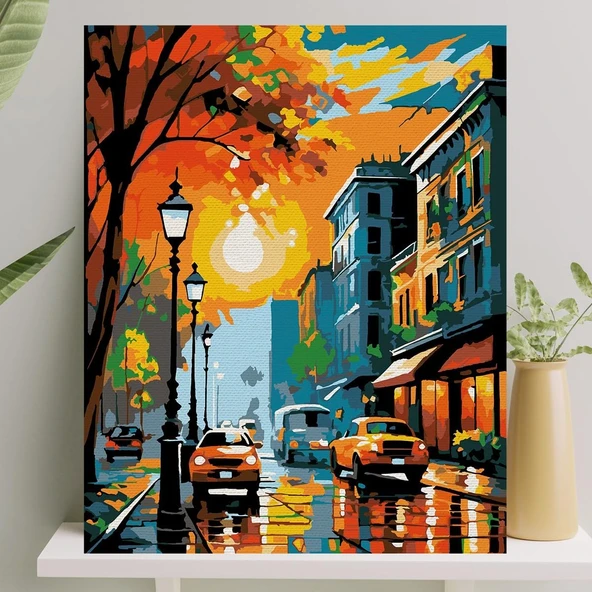 Sayılarla Boyama Tuval Seti Fırça Boya Dahil (Çıtalı) 40X50 Cm - Cadde ürün görseli 1