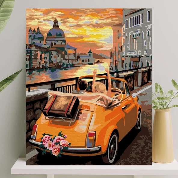 Palmiye Hobi Sanat Sayılarla Boyama Tuval Seti Fırça Boya Dahil (Çıtalı) 40X50 Cm - Tatil ürün görseli 1