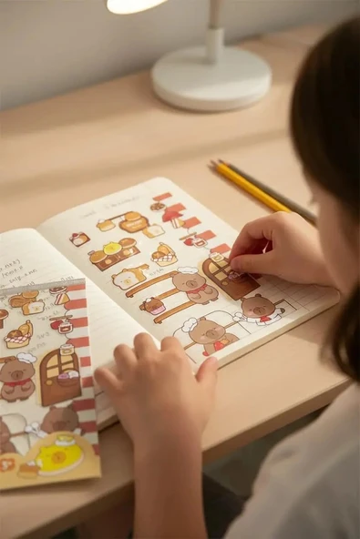 Miniso Pişirme Serisi Mimibara Manzara Sticker Seti Dekoratif Süsleme Çıkartmaları, 2025067610106 ürün görseli 1