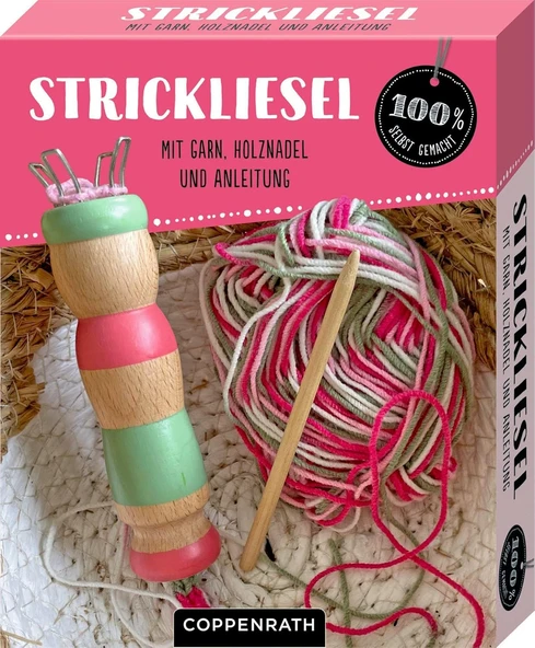 Strickliesel: Mit Garn, Holznadel Und Anleitung (100% Selbst Gemacht) ürün görseli 1