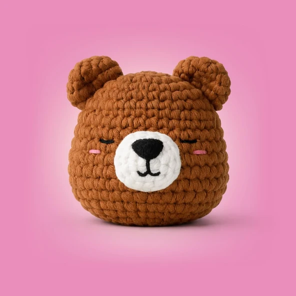 Mini Ayı Örgü Kiti - Amigurumi Tığ Kiti ürün görseli 1