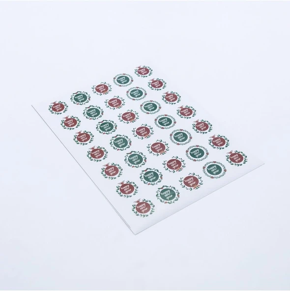 Bimotif Sticker, Renkli Happy New Year, 3 Cm, 350 Adet ürün görseli 1