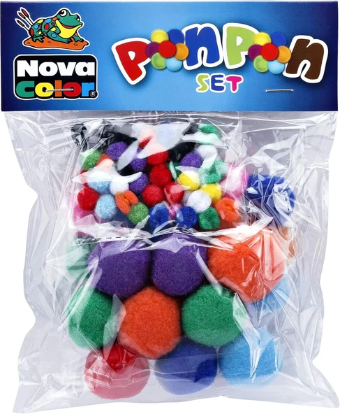 Nova Color Nc-350 Renkli Ponpon 30Cm ürün görseli 1