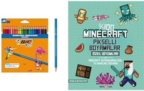 Bic Kids Tropicolors 24'Lü Kuru Boya Kalemi Minecraft Pikselli Boyamalar ürün görseli 1