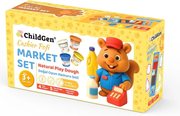 Childgen Doğal Oyun Hamuru Sevimli Patiler - Market Set ürün görseli 1