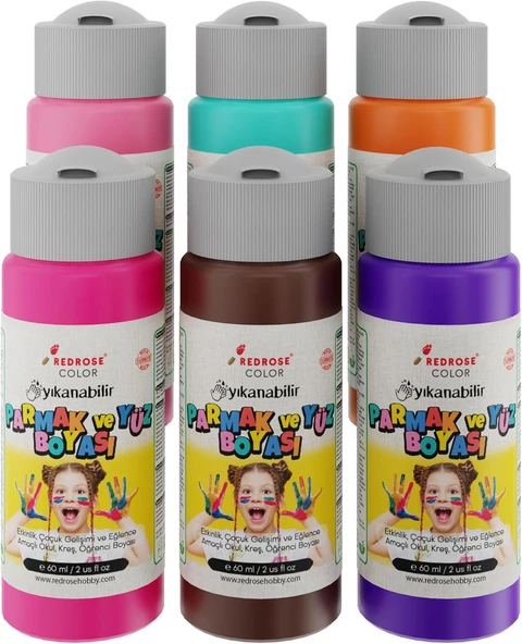Red Tamamlayıcı Renkler Parmak Boyası 6'Lı Set 6X60 Ml ürün görseli 1