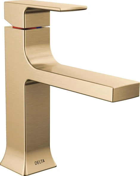 Musluk Velum Tek Delikli Banyo Bataryası, Altın Banyo Lavabo Bataryası, Tek Kolu Banyo Bataryası, Banyo Bataryası, Şampanya Bronz 537-Czmpu-Dst ürün görseli 1