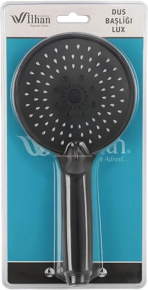 Lux Turbo Duş Başlığı, 5 Farklı Akış, Yüksek Basınçlı, Su Tasarruflu, Dayanıklı, Çok Fonksiyonlu, Yüksek Kalite, Vakumlu Ambalaj, El Duşu (Siyah) ürün görseli 1