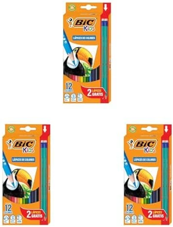 Bic Kids Evolution Kuru Boya Kalemi, 12'Li Kutu, Kıymık Oluşturmaz, Çiğnemeye Karşı Dayanıklı, Kolay Açılır 3Lü Paket ürün görseli 1