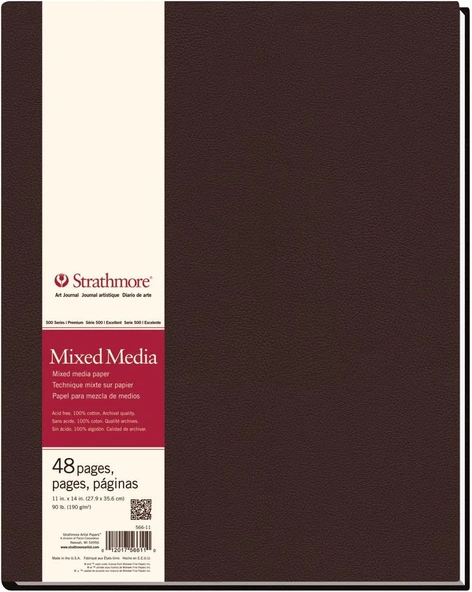 Strathmore (566-11 Str-566-11 48 Yaprak No. 90 Karışık Medya, 27,9 X 35,6 Cm, 27,9 X 35,6 Cm, Beyaz, 24 Adet ürün görseli 1