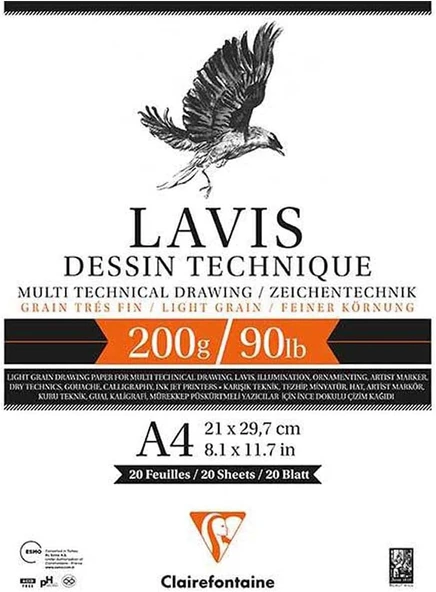Clairefontaine Lavis Dessin Technique A4 200 Gr. Çizim Defteri 3417 ürün görseli 1