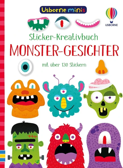 Usborne Minis - Sticker-Kreativbuch: Monster-Gesichter: Mini-Stickerbuch Mit Über 130 Stickern – Ab 5 Jahren (Usborne-Minis-Reihe) ürün görseli 1