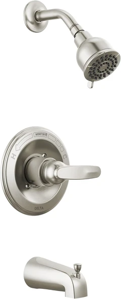 Faucet Foundations Fırçalanmış Nikel Duş Bataryası Seti, 2 Püskürtmeli Fırçalanmış Nikel Duş Başlığı, Küvet Duş Trim Kiti, Duş Bataryası Setleri Komple, Paslanmaz Bt13410-Ss (Vana Dahil Deği ürün görseli 1