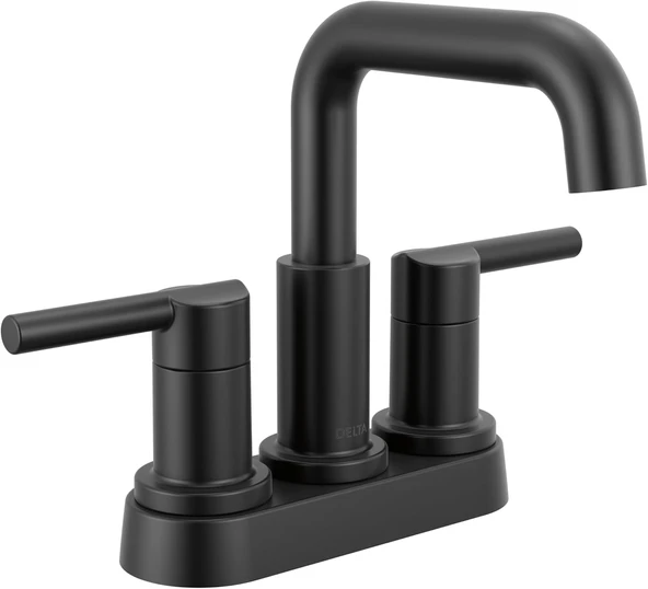 Nicoli Centerset Mat Siyah Banyo Bataryası, 10 Cm 3 Delikli Banyo Lavabo Bataryası, Vanity Için Push-Pop Tahliye Montajı, Mat Siyah 25849Lf-Bl ürün görseli 1